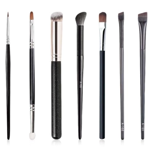 Juego de 7 brochas para delineador de ojos, pincel fino en ángulo, brocha de maquillaje para cejas, juego de brochas de maquillaje ultrafinas de precisión, brochas de maquillaje ultrafinas