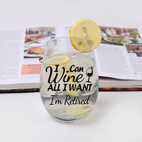 Jogskeor Retirement Gifts Stemless Wine Glass, Funny Retired Wine Glass For Coworker, Boss, Teacher, Doctor, Parents, Family Or Best Friend, 15Oz #TOP3