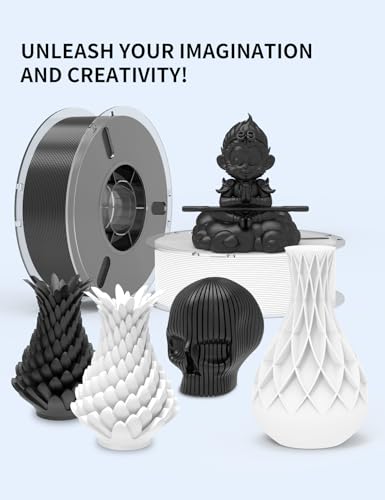 Image of RAMBERY Black PLA+ 3D Printer Filament 1.75mm 1kg Spool, Toughness Upgraded 3D Printing Filament, Neatly Wound Fit Most FDM Printers
