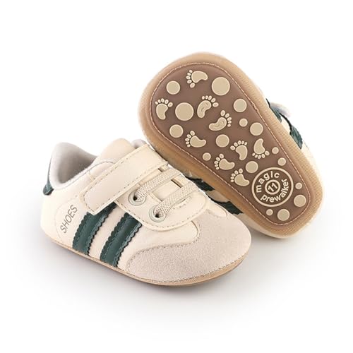 Image of HsdsBebe Baby Boys Girls Pu Leather Hard Bottom Walking Sneakers Toddler Rubber Sole First Walkers Infant Cartoon Slippers Crib Shoes