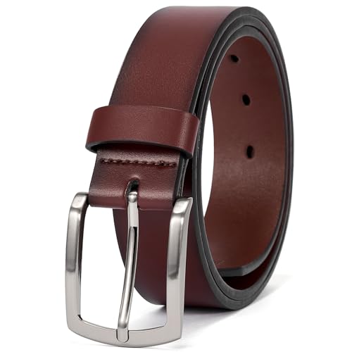 BOSTANTEN Mens Leather Belt Dress Casual Brown Belt for Men 1 3/9' Belt for Work Business Golf Jeans...