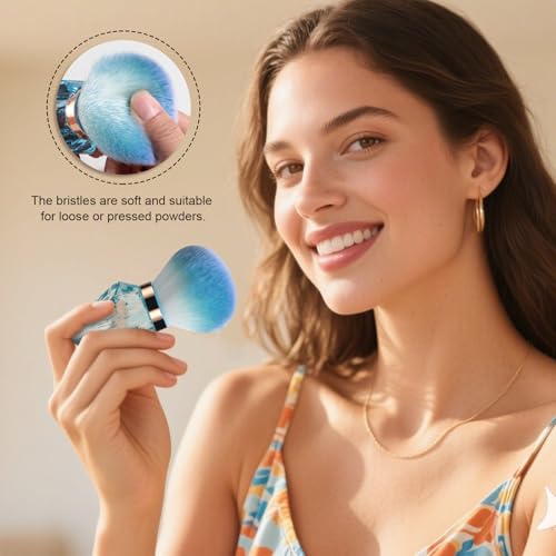 Makeup Sponge Set Kabuki Brush BS-MALL 5 Pcs for Liquid, Cream, and Powder, Multi-colored Makeup Sponges and Travel Powder Diamond Brush with Case - Image 6