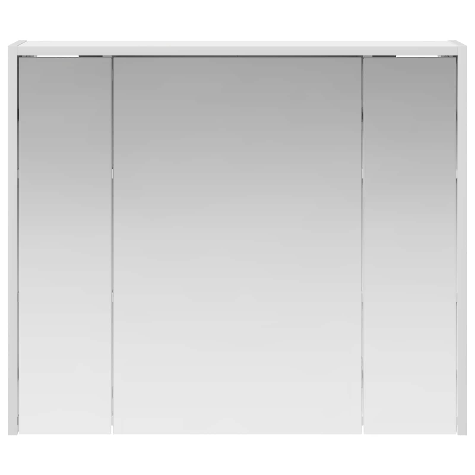 Armadietto da bagno con specchio in legno bianco, 73,5 x 16 x 62,5 cm, con ripiani regolabili, montaggio a parete, per mobili da bagno e salvaspazio nella stanza degli ospiti e nella