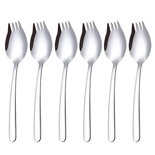 La mejor comparación de Tenedor ensalada - 5 favoritos. 49 Sporks, AXIAOLU - Juego de 6 tenedores de acero inoxidable 18/10, cuchara de helado y tenedores de ensalada de 7.4 pulgadas, tenedores reutilizables para aperitivo de frutas para...