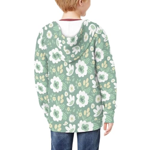 Xoenoiee Kids Crew Neck Hoodies Long Sleeve Pullover Hooded Sweatshirt for Boys Girls Lightweight4