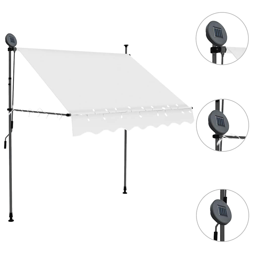 Genérico Toldo Manual retráctil con LED Crema 100 cm,Casa y jardín,Jardín,Artículos de Exterior,Toldos-145869