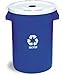 Continental 3201-1, Huskee White Round Recycle Lid with Blue "Cans Only" Imprint, 22-1/4" Diameter x 1-3/8" Height (Case of 6)
