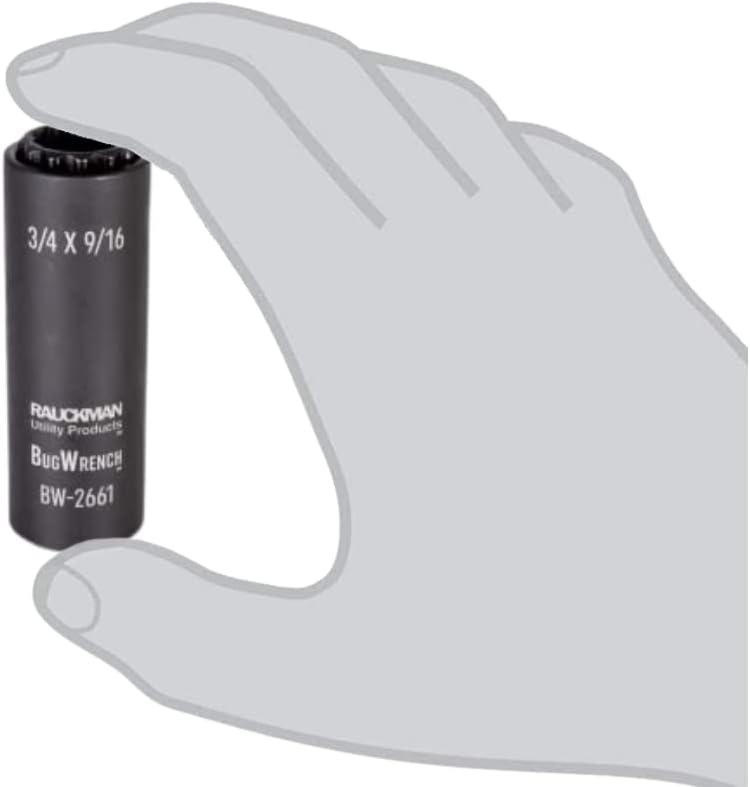 Miniatura 6 de Enchufe con resorte oxidado negro 2 en 1 con clasificación de impacto, 12 puntos, enchufe profundo, multifunción de 34 pulgadas y 916 pulgadas,