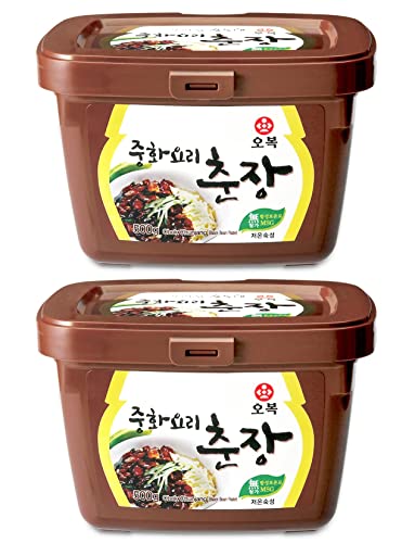 Korean Black Bean Paste Sauce for Jjajangmyeon Zhajiangmian, Jjajang Chunjang 중화요리춘장 – 1.1 Pound (Pack of 2)
