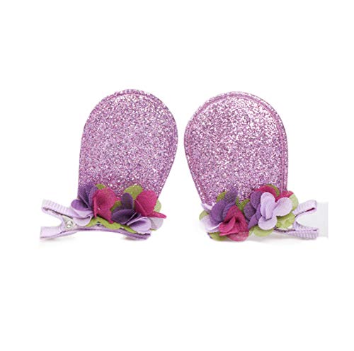 Pink Easter Headband Hairclips Bow Pink Easter Baby Hair Band Bow Hair Clip Pins JHE20 (HairClip-Purple Flower)