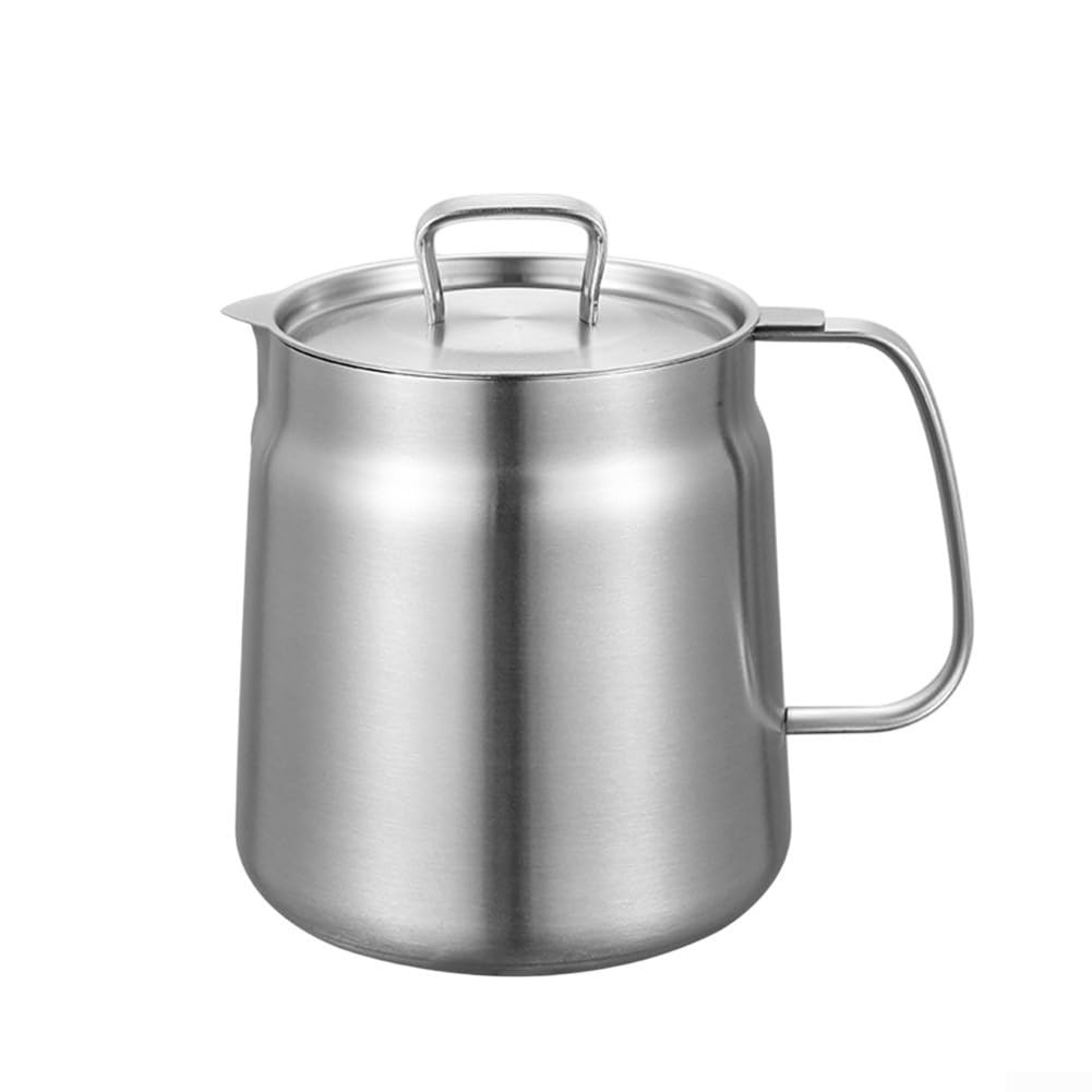 Contenedor de grasa de acero inoxidable 304 de 68 oz con filtro de malla para aceite de cocina 1