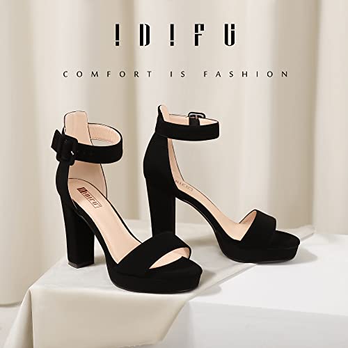 IDIFU Women's IN4 Sabrina Platform Chunky High Heels Ankle Strap Heeled Sandals Wedding Party Dress Shoes2