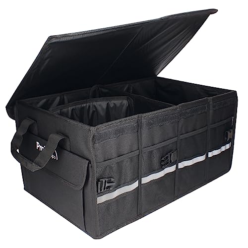 PMK GRUPO - Organizador Maletero Coche Grande | Organizador Coche Impermeable Plegable Gran Capacidad Ajustable - Color Negro