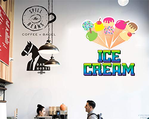 Ice Cream Concession Restaurant Food Truck Die-Cut Vinyl Sticker 10 Inches #TOP4