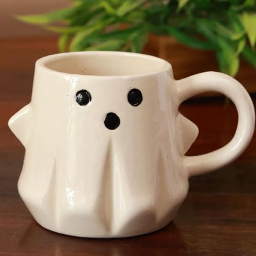 Image of Craftribal Ceramic Ghost Mug - 300 Ml Coffee Mug | Cute Gifts for Girls, Boys, Kids, Friends | Perfect for Tea, Milk, Hot Chocolate & Beverages | Birthday, & Anniversary Gifting Pack of 1