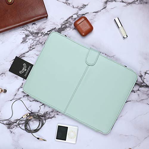 Image of ENTHOPIA 13 to 14 Inches Folio Laptop Case Cover Vegan Leather Compatible for MacBook, Lenovo, Hp, Dell &Other Notebooks - Mint