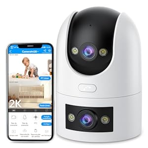 JOOAN Überwachungskamera Innen 5G WiFi Kamera FHD 2K/3MP 5G/2.4G WLAN für SD &Cloud-Speicher 360°Hundekamera mit APP 2-Wege-Audio Kamera Überwachung Aussen/Innen Duale Linse