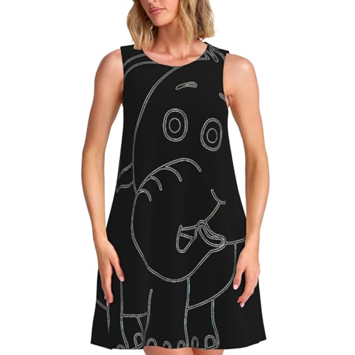 Robe d'été sans manches au motif éléphant blanc : une invitation à la légèreté