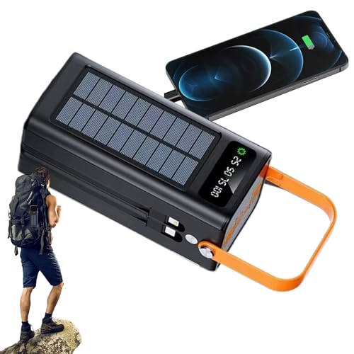 Batterie externe solaire 50000mAh 120W avec câbles intégrés et 4 sorties