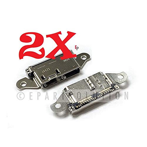 ePartSolution_USB Charger Charging Port Flex Cable Dock Connector Cover Cap + Mic for Samsung Galaxy S5 G900A G900T G900V G900P G900F G900H Replacement Part USA (2X Charging Port)
