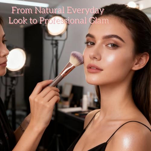 Dual-Ended Makeup Brush – Foundation & Blush & Contour – Soft Premium Synthetic Bristles, No Shedding, Professional & Beginner-Friendly Beauty Tool — view 5