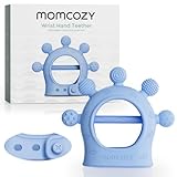 Momcozy Baby Teether Toys | Silicone Teether for 0-12 Months | Baby Teething Relief | Blue