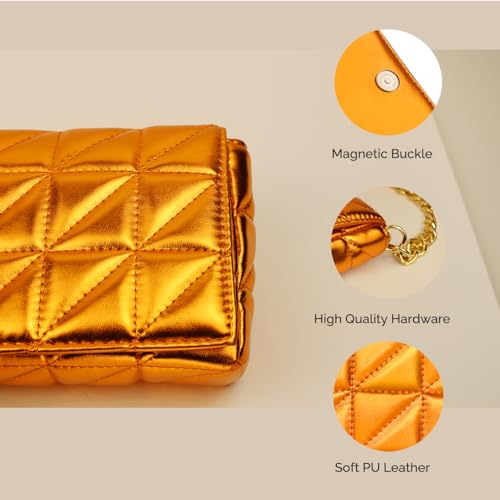 Small Metallic Glossy PU Leather Shoulder Bag Clutch Handbags for Women Fashion Chain Ladies Purse2