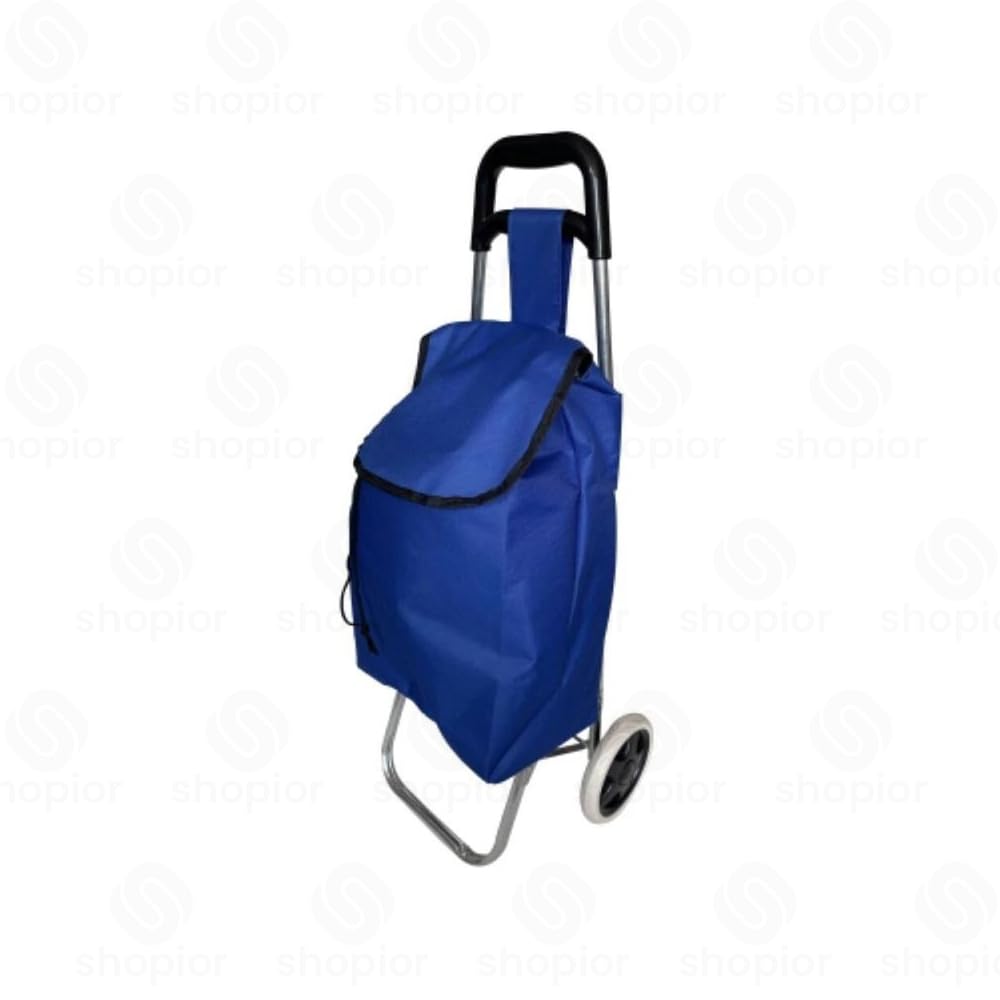 Shopior 24L-Foldable Cart Blue-H86 X W33 X D28cm Premium Foldable Shopping Trolley On Wheels – Lightweight Grocery Cart With Durable 600D Oxford Cloth Bag | Easy Storage, Hard-Wearing Rolling Cart | 24L Blue (H86 X W33 X D28cm)
