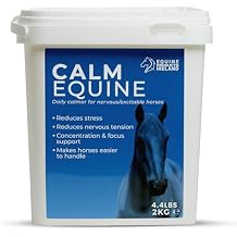 منتج Calm Equine للاستخدام اليومي مهدئ للخيول القلقة أو المثيرة، يقلل من التوتر، يدعم التركيز واستقرار الحالة المزاجية، تركيبة علف الخيول بالمغنيسيوم وL-Tryptophan 2 كجم 4.4 رطل