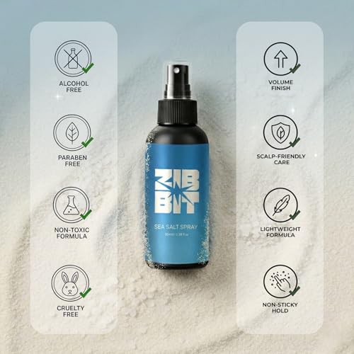 Image of Zibbit Sea Salt Hair Texture Spray with Himalayan Salt, Keratin & Panthenol - Adds Volume, Matte Finish, Lightweight Hold, Enriched with Aloe, Amla & Bhringraj - For Men & Women | 100ml