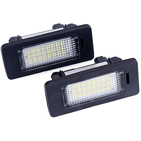 SANON 6000K LED Number License Plate Light Lamp 3528 SMD Rear License Tag Lights For E39 E70 E71 X5 X6 E60 M5 E90 E92 E93 M3 2Pcs Cover