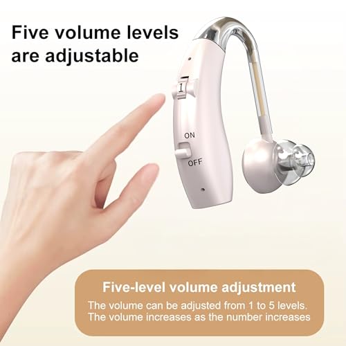 Image of Fastwell F25 Rechargeable Hearing Aid for Adults & Seniors, Behind-the-Ear Design, 30 Min Quick Charge, Noise Reduction, Single Ear With 6-Month Warranty (Rose Gold)