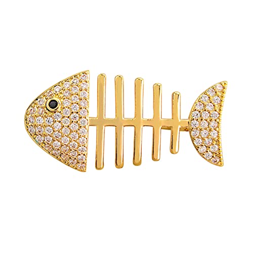 ZYCARE Broche Broches Broches de Poisson en zircone cubique for Femmes et Hommes épingle à Collier Animal Design de Bijoux Accessoires Les Filles Portent (Color : 03) Cover