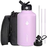 SENDESTAR Water Bottle 64oz Double Wall Vacuum Insulated Leak Proof Stainless Steel Sports Water...