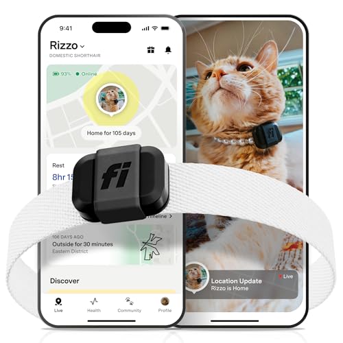 Fi Mini GPS Tracker for Cats — Lightweight Collar Attachment,