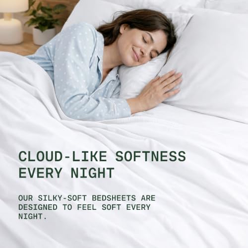 Image of TRUE BAMBOO Sheets Set Full Size - Silky Soft & Cooling - White
