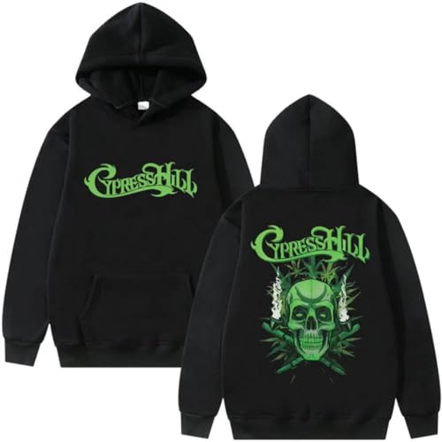 Photo de CUTTE Inspiré par Cypress Hill Pull À Capuche | Sweat-Shirt Graphique Skeleton | Streetwear Hip Hop Oversized Unisexe (Noir,TTG)