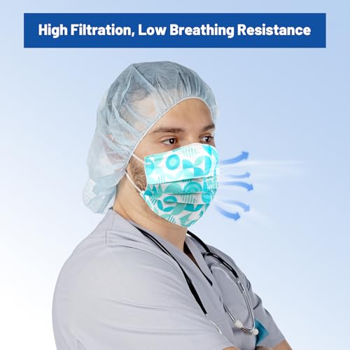 Jmu 24007004A 50 Pack Multicolor Disposable Face Masks, 4-Ply Astm Level 3 Medical Face Masks thumb #3