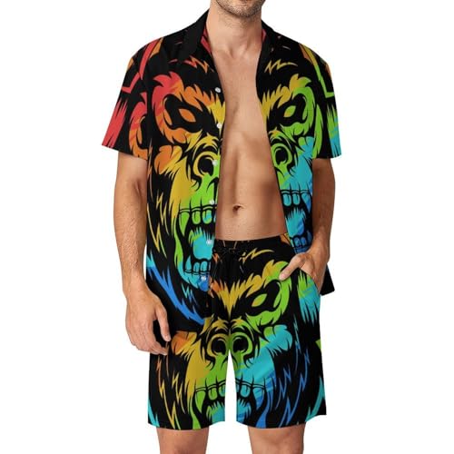 Ensemble Orang-Outan Chemise Short et Pantalon de Plage pour Homme Été