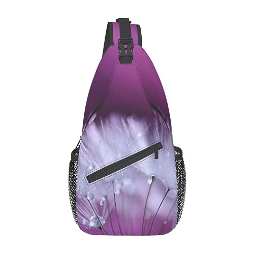 Sac à dos à bandoulière pissenlit violet pour homme et femme, coloris noir en taille unique