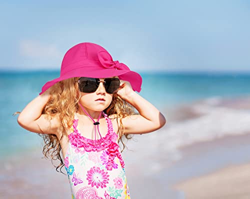 Baby Girl Sun Hat With Upf 50+ Outdoor Adjustable Beach Hat With Wide Brim Bucket Hats (6-12 Months, Rose-Red) #TOP4