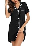Leikar Nightgowns For Women Maternity Pajamas For Hospital Short Sleeve Sleep Shirt S