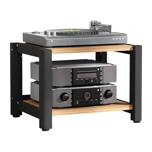 Étagère audio vidéo en bois avec support tour pour DVD HiFi et console