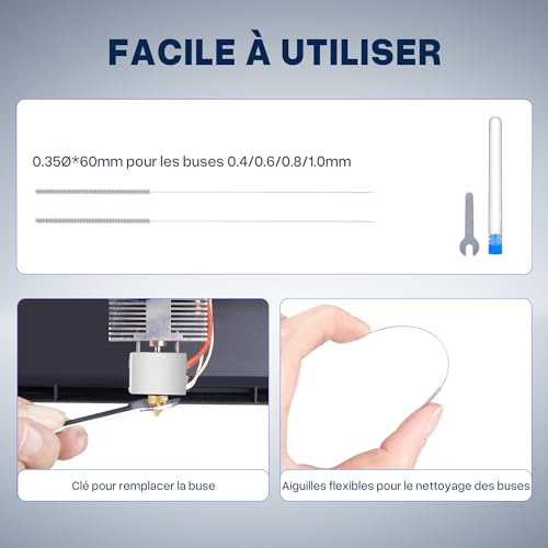 ELEGOO Neptune 4 Max structure rigide stable et kit de 10 buses d'extrusion laiton 0.4mm - 6