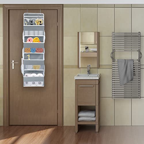 Univivi Over Door Organizers And Storage Door Hanging Organizer Nursery Closet Cabinet Baby Storage With 4 Large Compartments 2 Small Pvc Pockets 6 Side Pockets For Cosmetics, Toys And Sundries (Grey) #TOP4