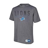 Ultra Game Men's NFL Official Super Soft Game Day T-Shirt, Detroit Lions, Heather Charcoal, Large