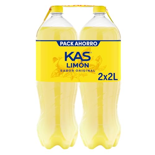 Kas limón Refresco con zumo de limón, bajo en calorías, bipack dos botellas de 2 litros, 4 litros en total