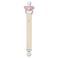 Vista 7 de Baby Pacifier Clip Leash Holder Unisex for 4 Pack Gift Set with Neutral Solid Colors ;Soft Linen Pacifier Clips ; Fabric Pacifier Strap with Clip