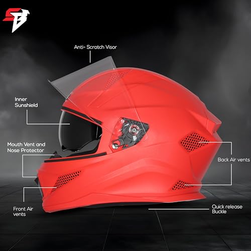 Image of Steelbird SBH-25 Rudra ISI Certified Full Face Helmet for Men and Women