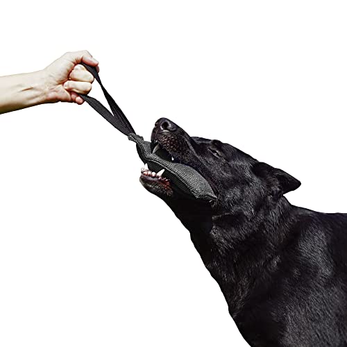 Dingo Gear Baumwolle-Nylon Beißwurst für Hundetraining IGP IPO Obiedence Schutzhund Hundesport 20 x 7 cm, 1 Griff Schwarz S00069
